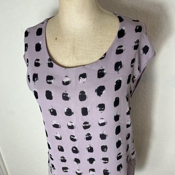Reitmans Lavender Blouse pullover Size XS asymmetrical shell at front cap sleeve - Picture 5 of 9